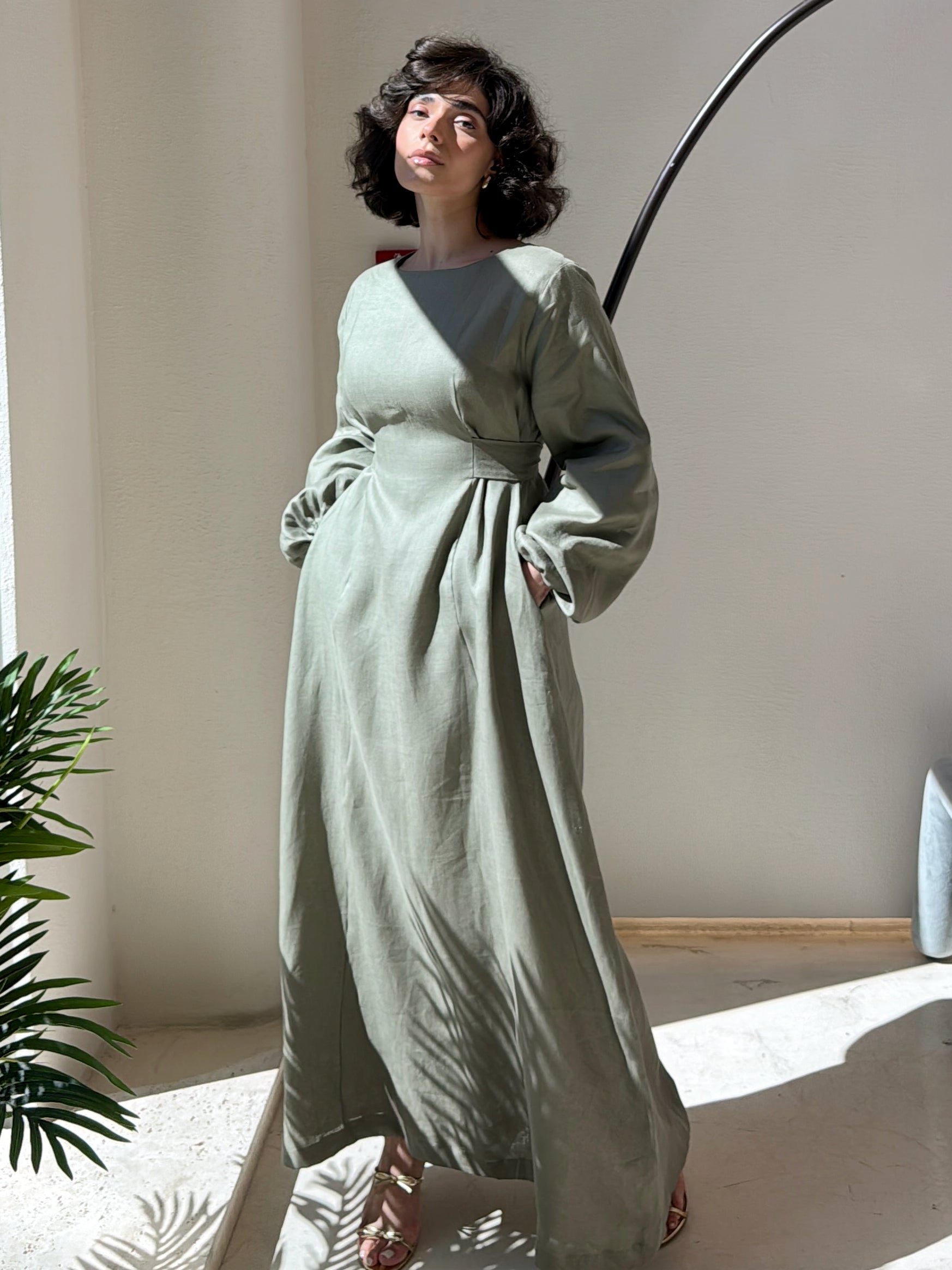 The Luna Dress in Sage